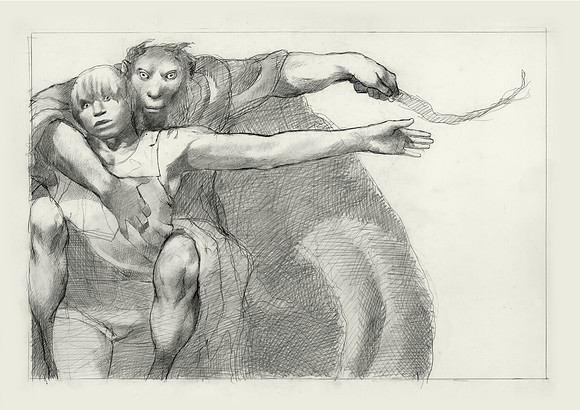 Sketch for "Marathon Man," Playboy Magazine